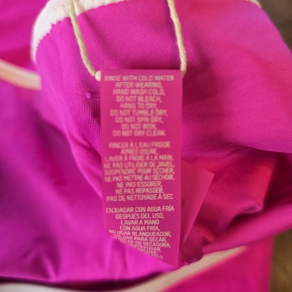 Skims Strapless Hot Pink Front Zip Swimsuit 4X - Picture 6 of 10